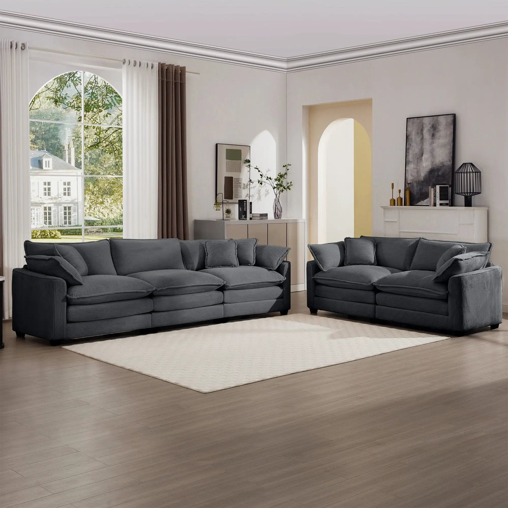 Elegant Oversized Sectional Sofa Set With Deep Seats And Flexible Layout by Unique Piece Furniture