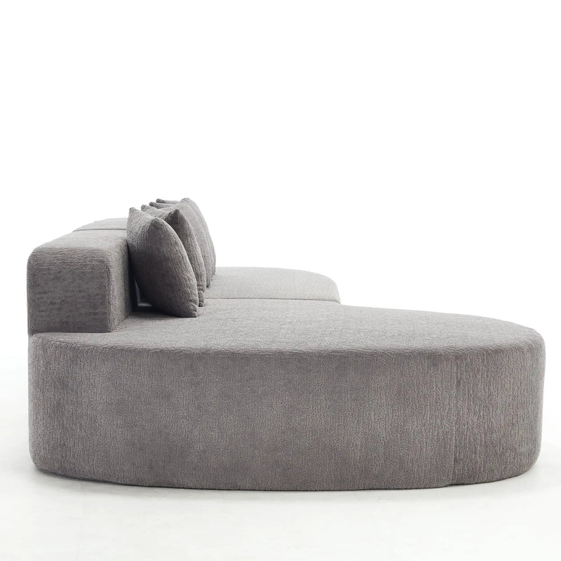 110.2" * 62" Boneless Sectional Curved Sofa with 5 Pillows by HouseOfZazla