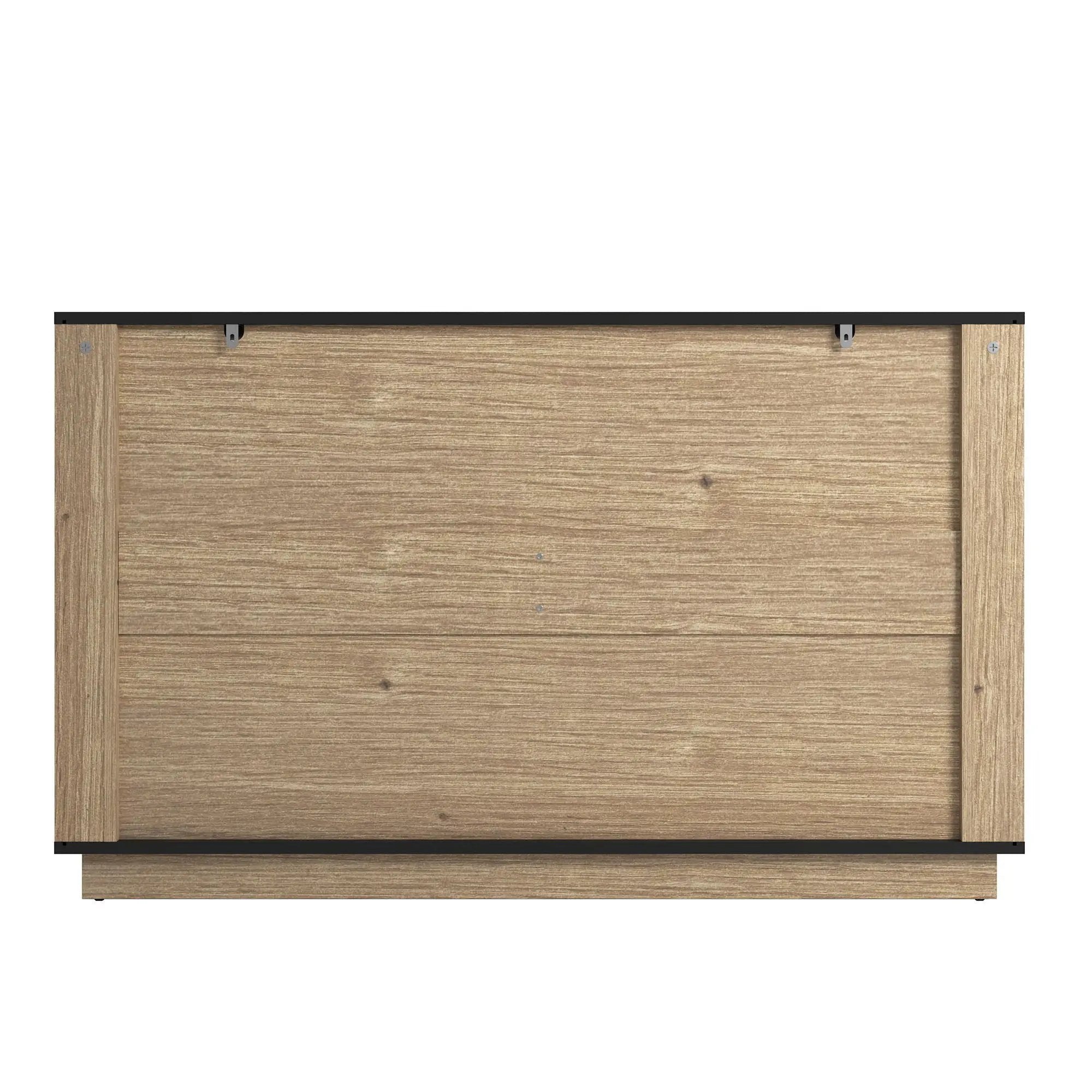 Modern 6 Drawer Cabinet With Metal Rounded Corners And Exquisite Handles Multi Functional Storage - Natural Wood by HouseOfZazla