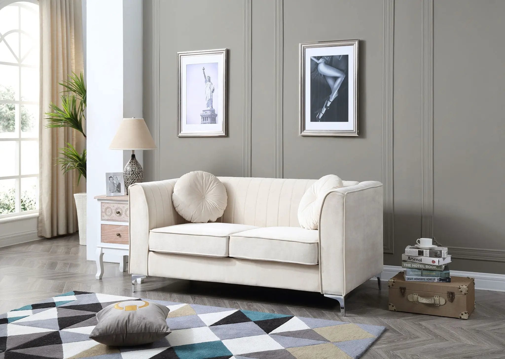Glam Styled Micro Suede Loveseat by HouseOfZazla