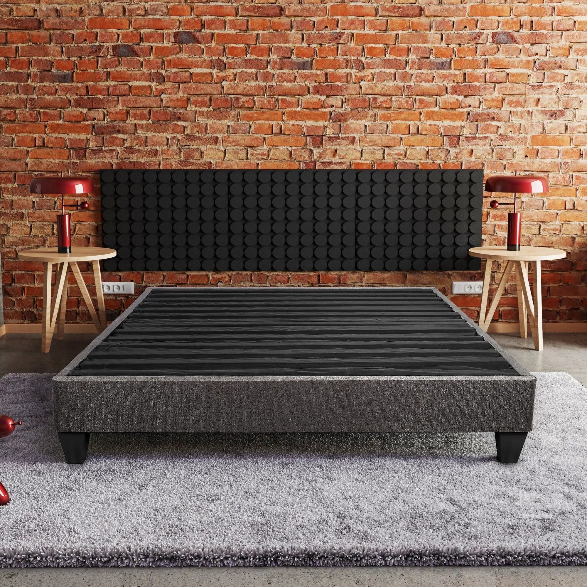 14" Upholstered Platform Bed Base, Mattress Foundation by Unique Piece Furniture