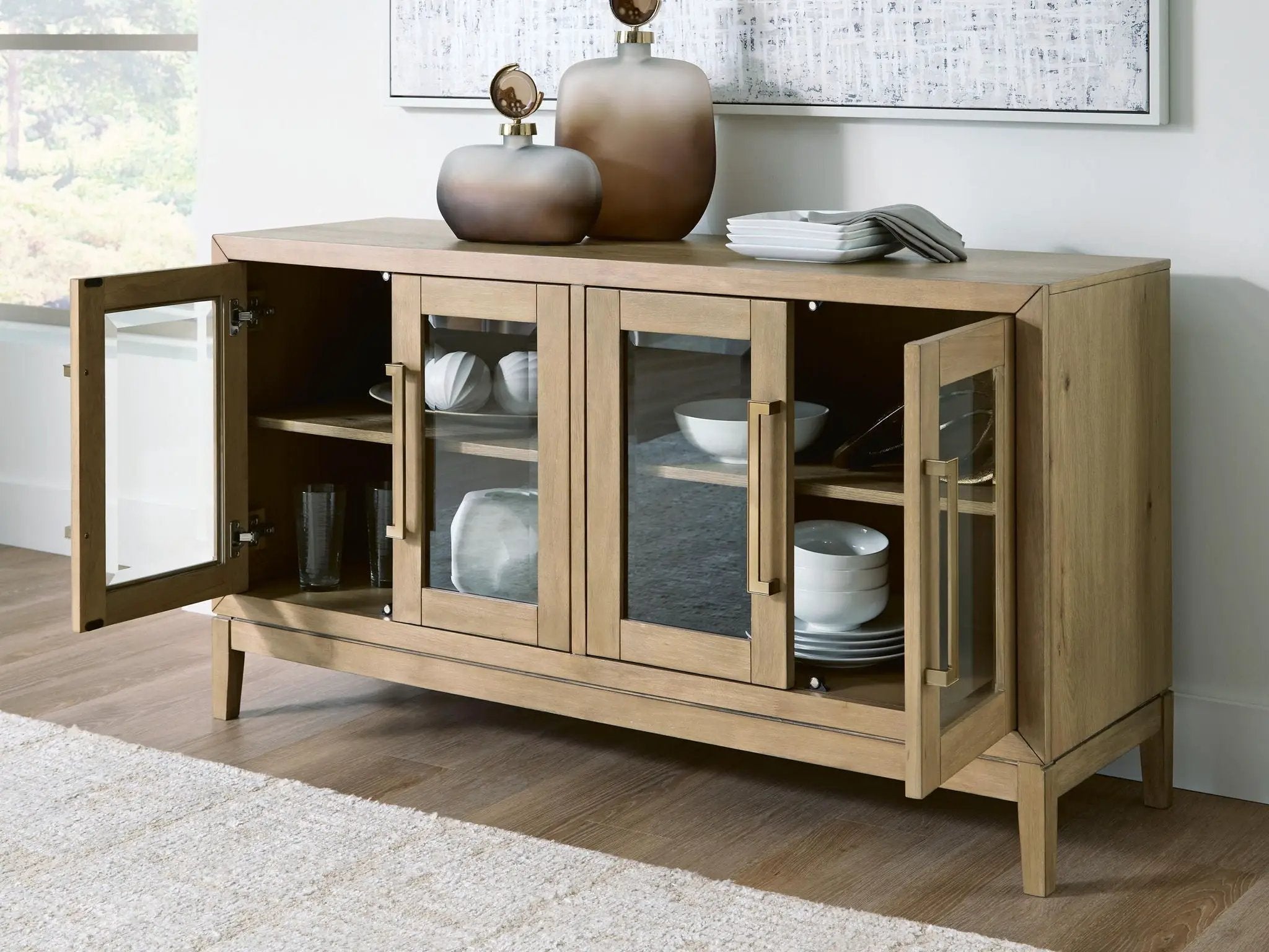 Lasinger - Dining Room Server - Light Brown by Unique Piece Furniture