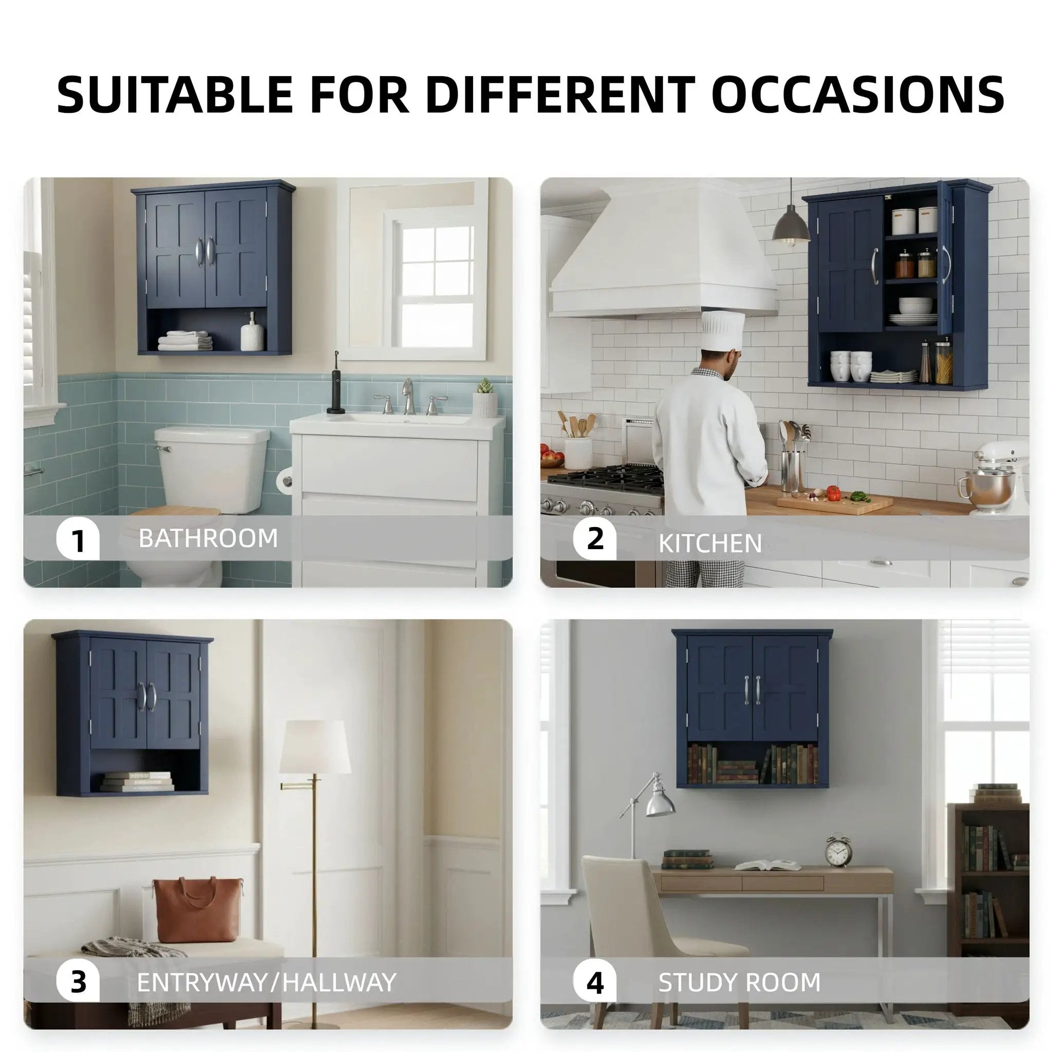 Multi Functional Wall Mounted Cabinet With Adjustable Shelves For Bathroom by HouseOfZazla