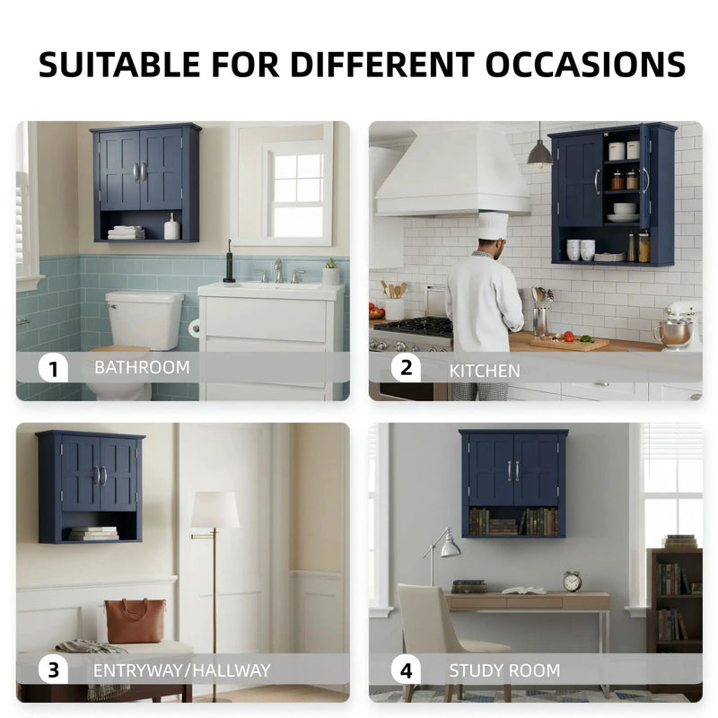 Multi Functional Wall Mounted Cabinet With Adjustable Shelves For Bathroom by HouseOfZazla