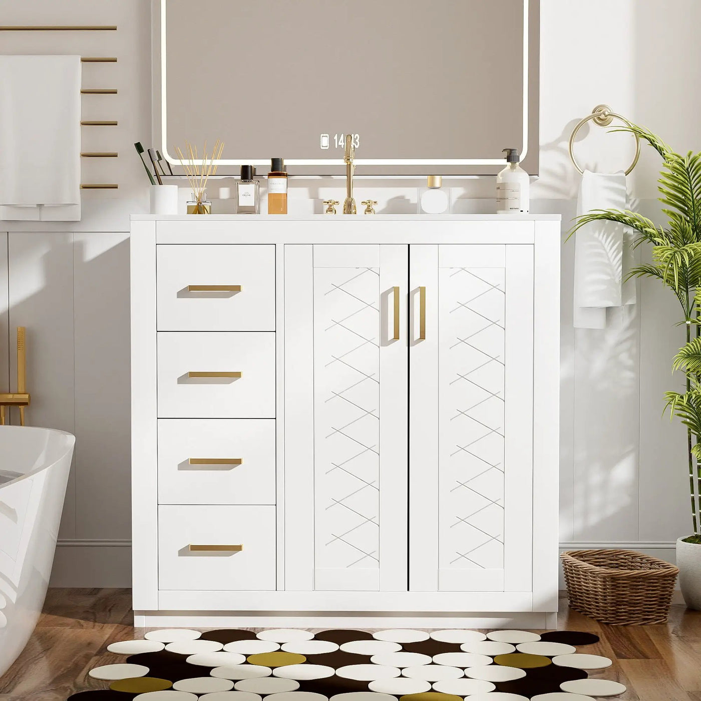 Bathroom Vanity With Sink Combo, Storage Cabinet, Freestanding Set With 3 Drawers & Soft Closing Doors by Unique Piece Furniture