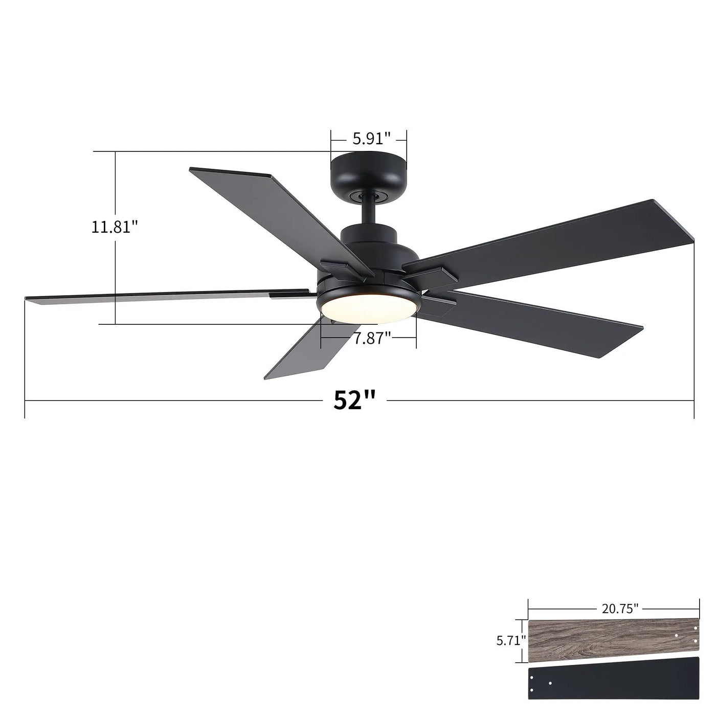 Reversible Motor Integrated LED Dimmable Ceiling Fan With Light by HouseOfZazla