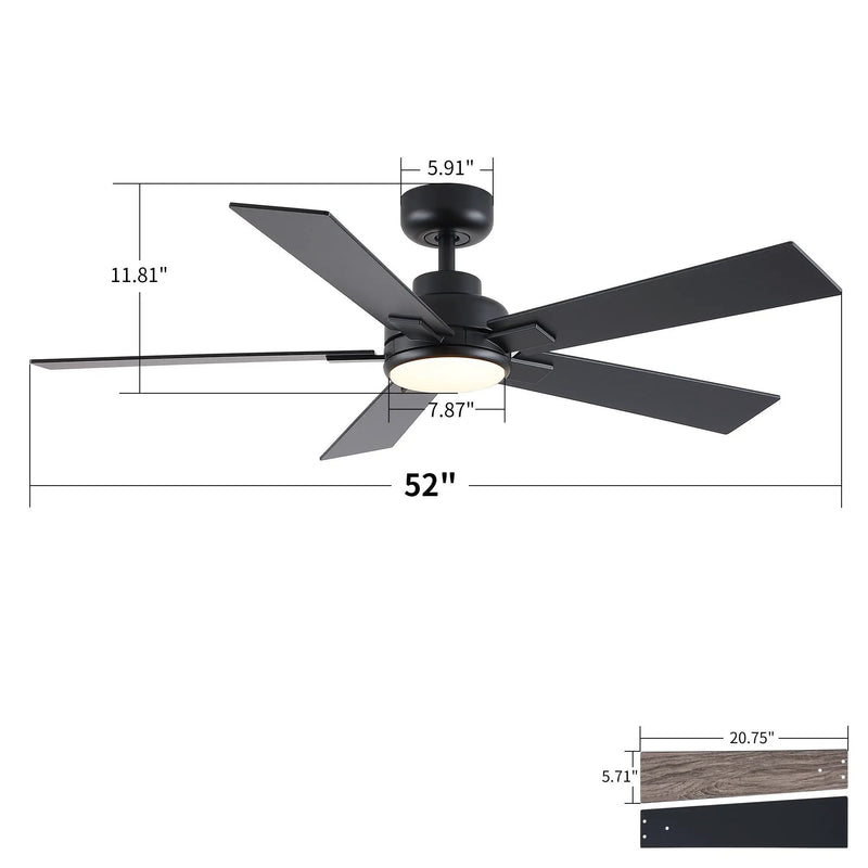Reversible Motor Integrated LED Dimmable Ceiling Fan With Light by HouseOfZazla