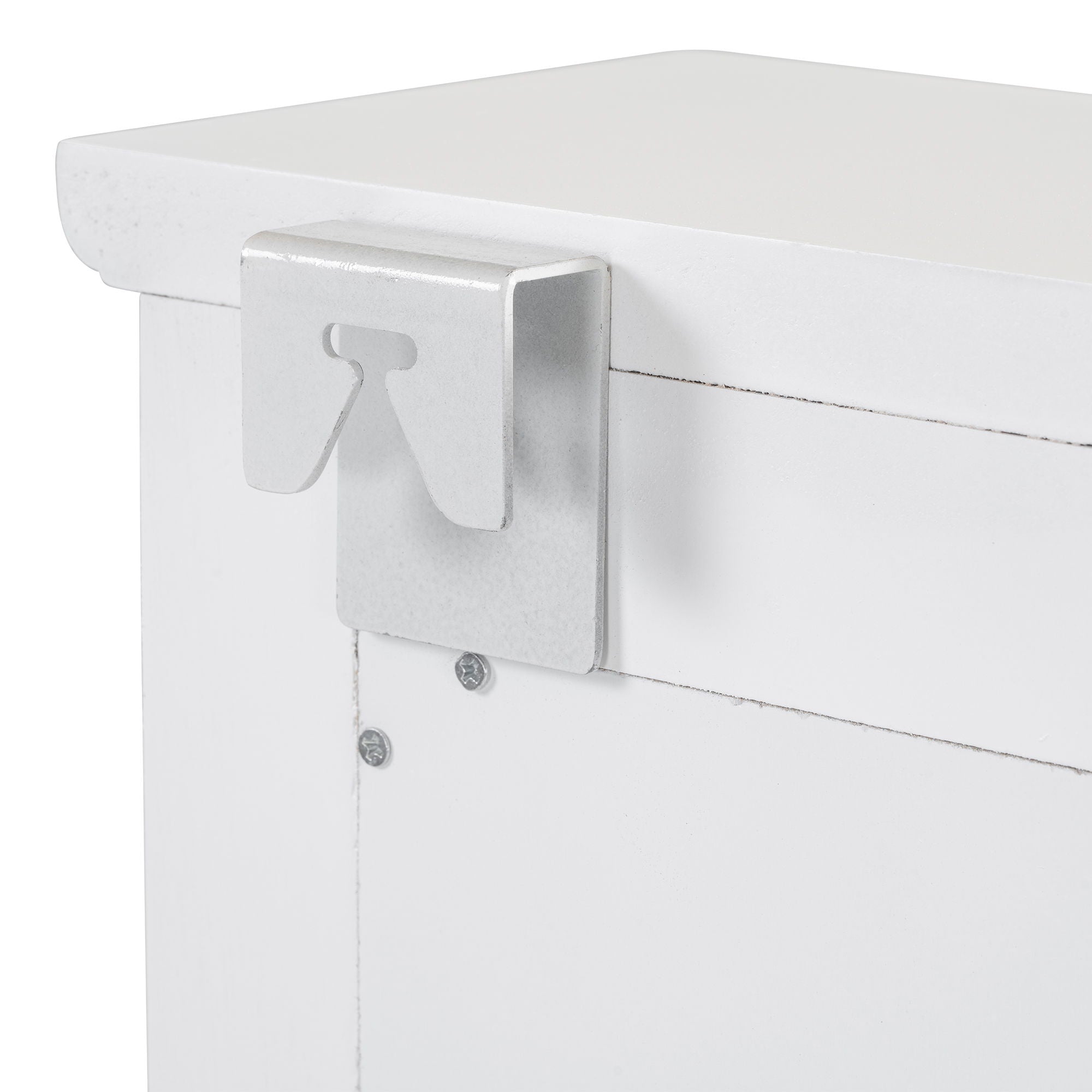 Floating Makeup Vanity With Big Mirror, Wall Mounted Storage Vanity With Drawers, Pockets & Hooks, Space Saving Decorative Home Organizer - White by HouseOfZazla