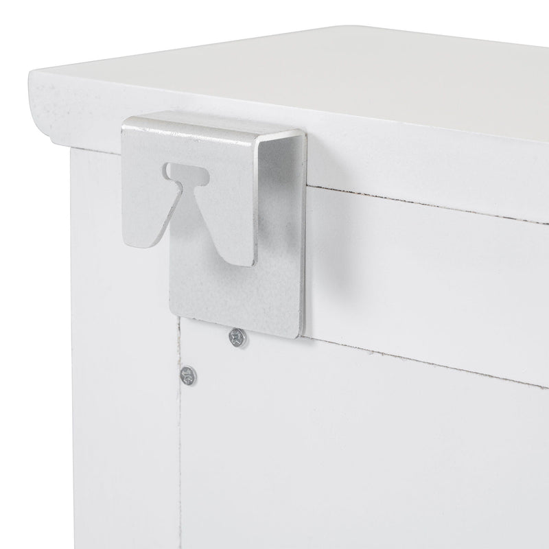 Floating Makeup Vanity With Big Mirror, Wall Mounted Storage Vanity With Drawers, Pockets & Hooks, Space Saving Decorative Home Organizer - White by HouseOfZazla