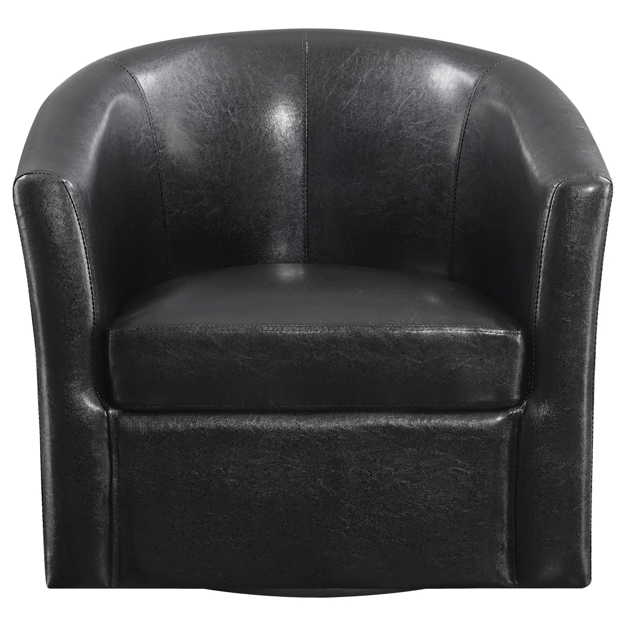 Tournefeuille - Swivel Armchair With Barrel Back Design And Sloping Armrests - Brown by HouseOfZazla