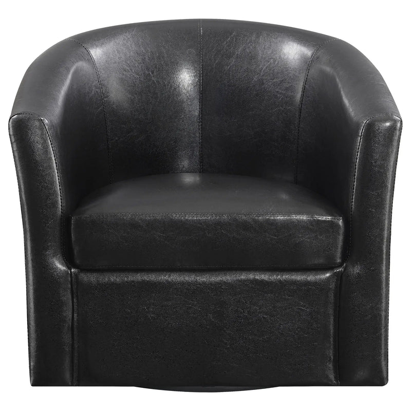 Tournefeuille - Swivel Armchair With Barrel Back Design And Sloping Armrests - Brown by HouseOfZazla