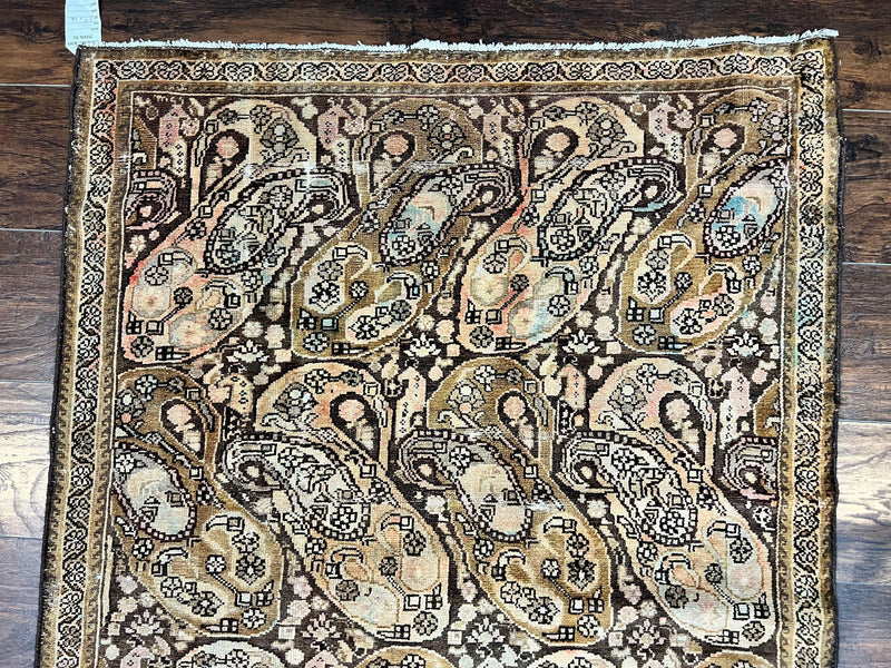 Antique Persian Malayer Runner Rug 3x16, Repeated Boteh Paisley Design, Rare Rug, 1920s Antique Oriental Carpet, Wool Handmade Hand Knotted 3 x 16 ft Rug by Jewel Rugs