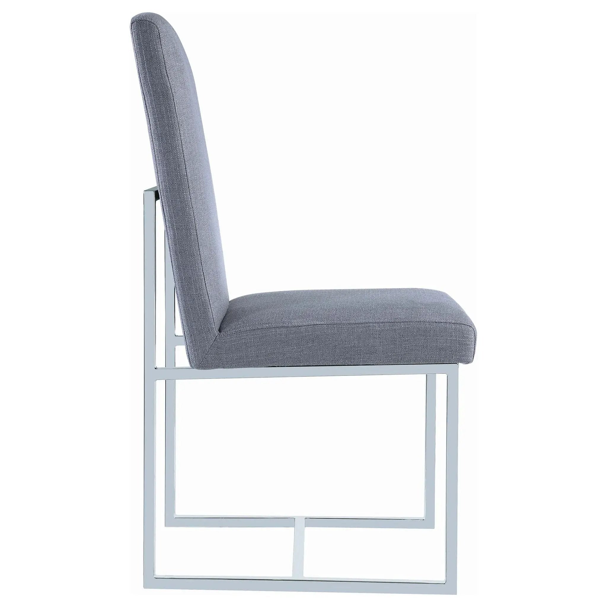 Upholstered Dining Chair Set With Base (Set of 2) - Gray