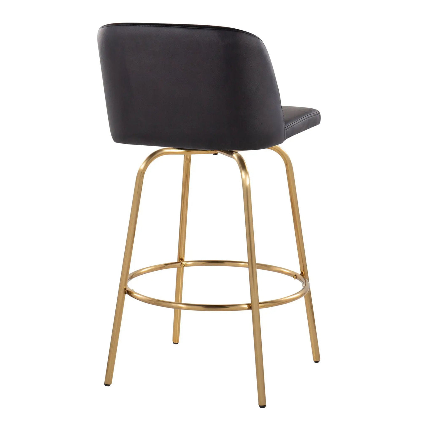 Toriano - Contemporary, Fixed Height Counter Stool With Swivel With Round Footrest (Set of 2) by HouseOfZazla