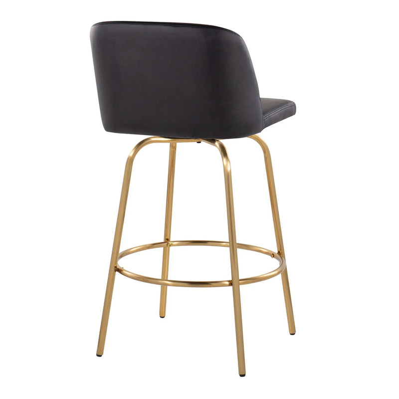 Toriano - Contemporary, Fixed Height Counter Stool With Swivel With Round Footrest (Set of 2) by Unique Piece Furniture