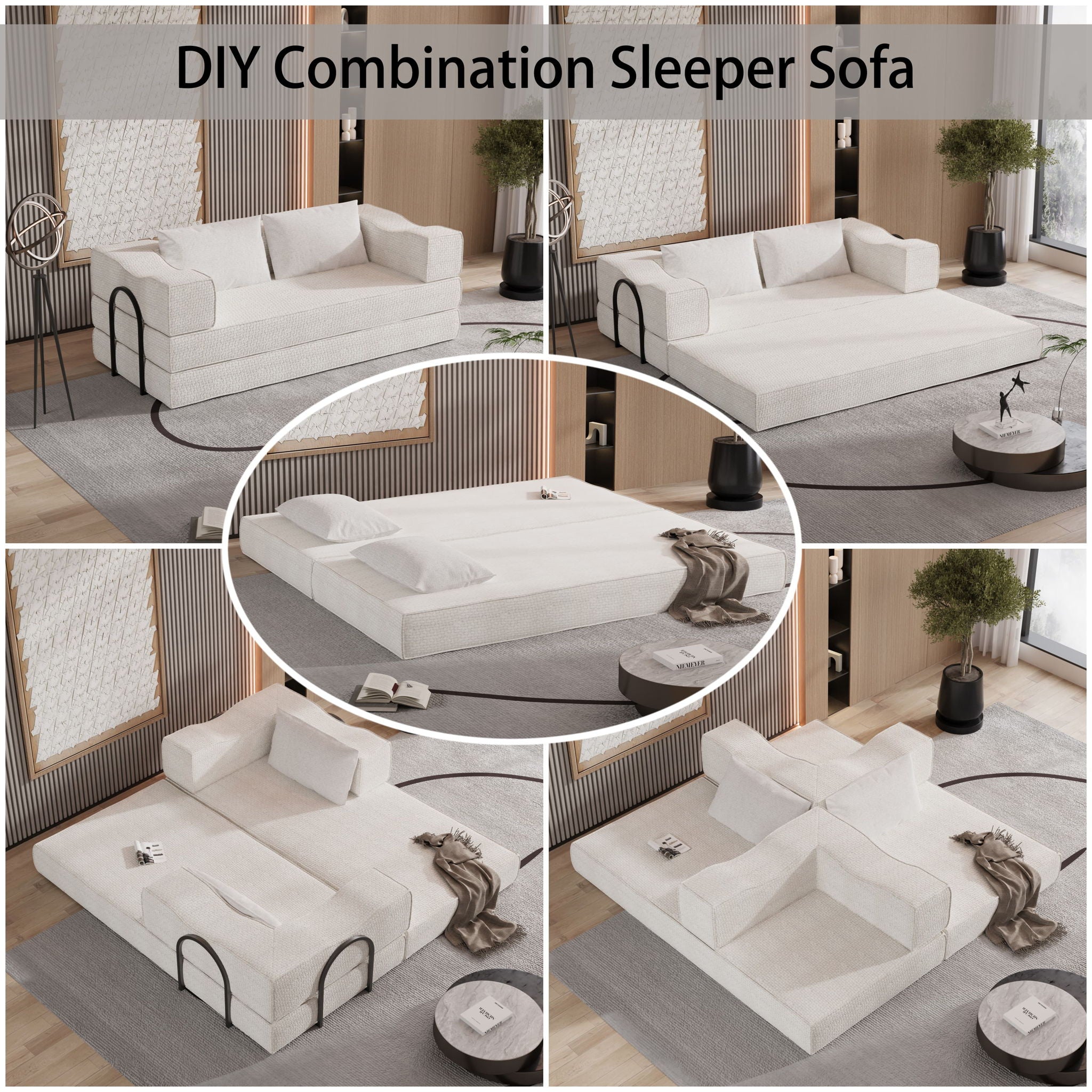 3 Seat Folding Floor Couch & King Size Bed Mattress by HouseOfZazla