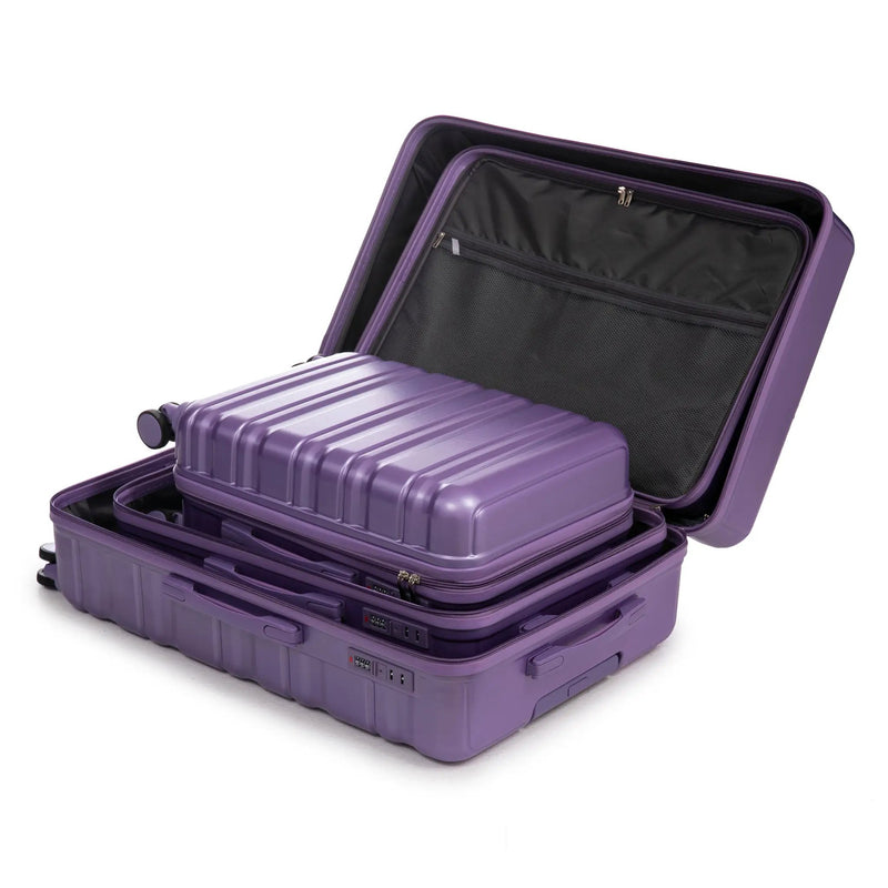HIFINE Tourist 3-Piece ABS Spinner Wheel Luggage Set (Purple) by HouseOfZazla