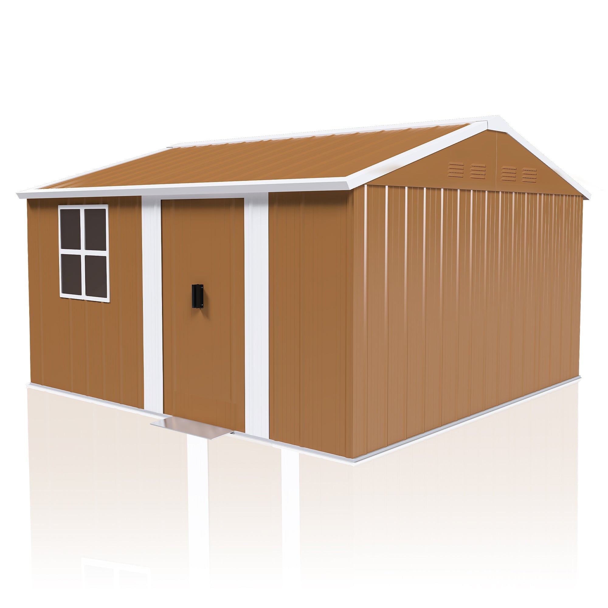 12x10 FT Heavy-Duty Metal Storage Shed with Lockable Door & Ventilation by HouseOfZazla