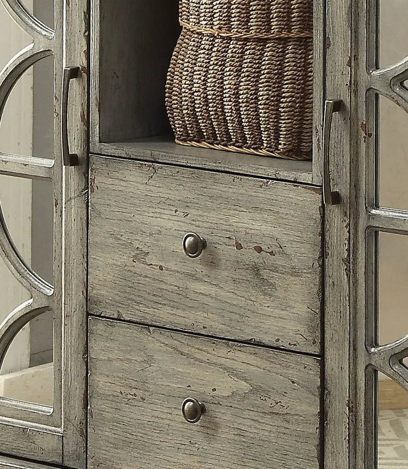 Velika - Weathered Console Table With 1 Open Compartment Storage - Gray by Unique Piece Furniture