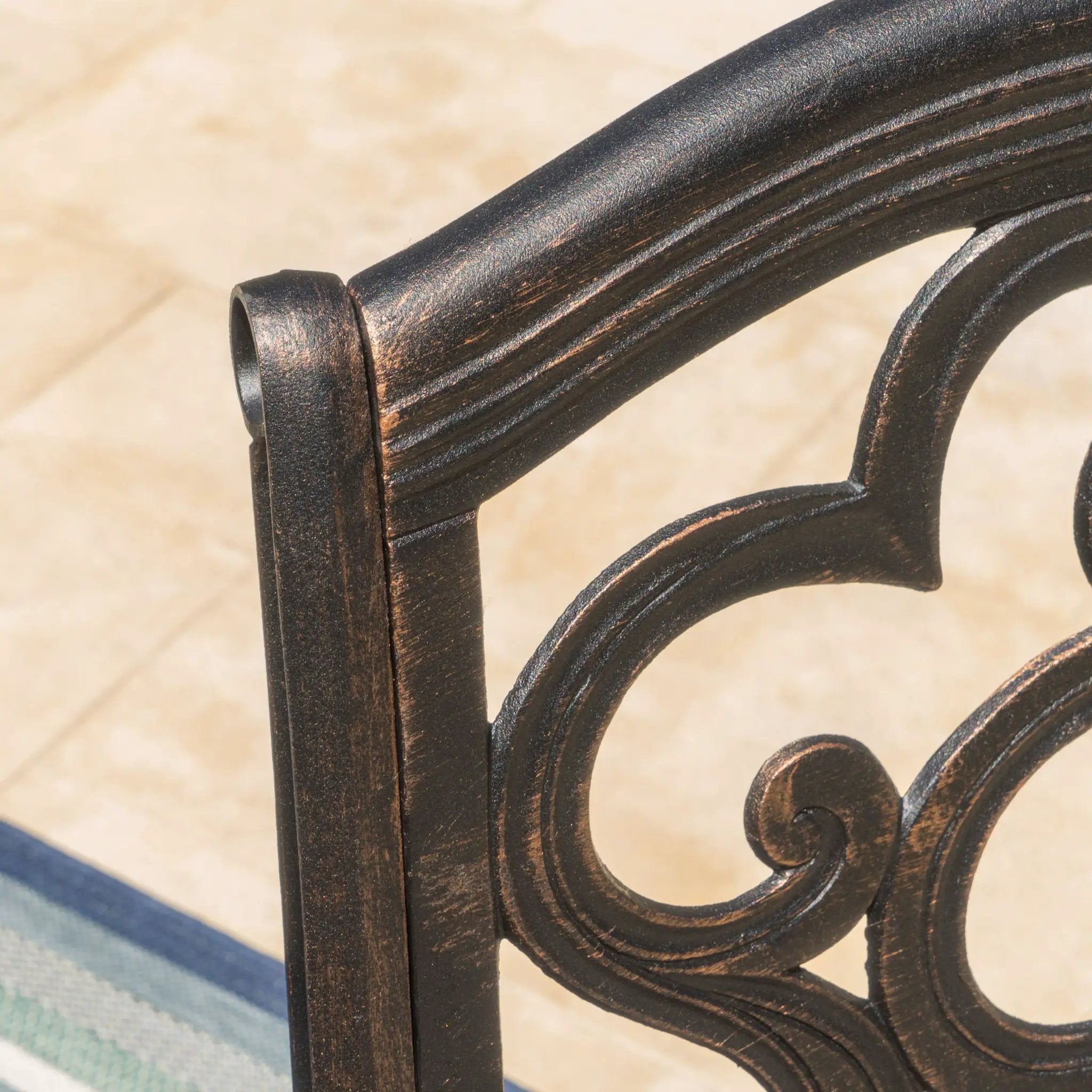 Cast Aluminum Dining Chair With Hand Crafted Details - Copper by HouseOfZazla