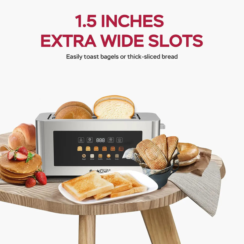 4-Slice Toaster with Extra-Wide Entrance and LED Display by HouseOfZazla