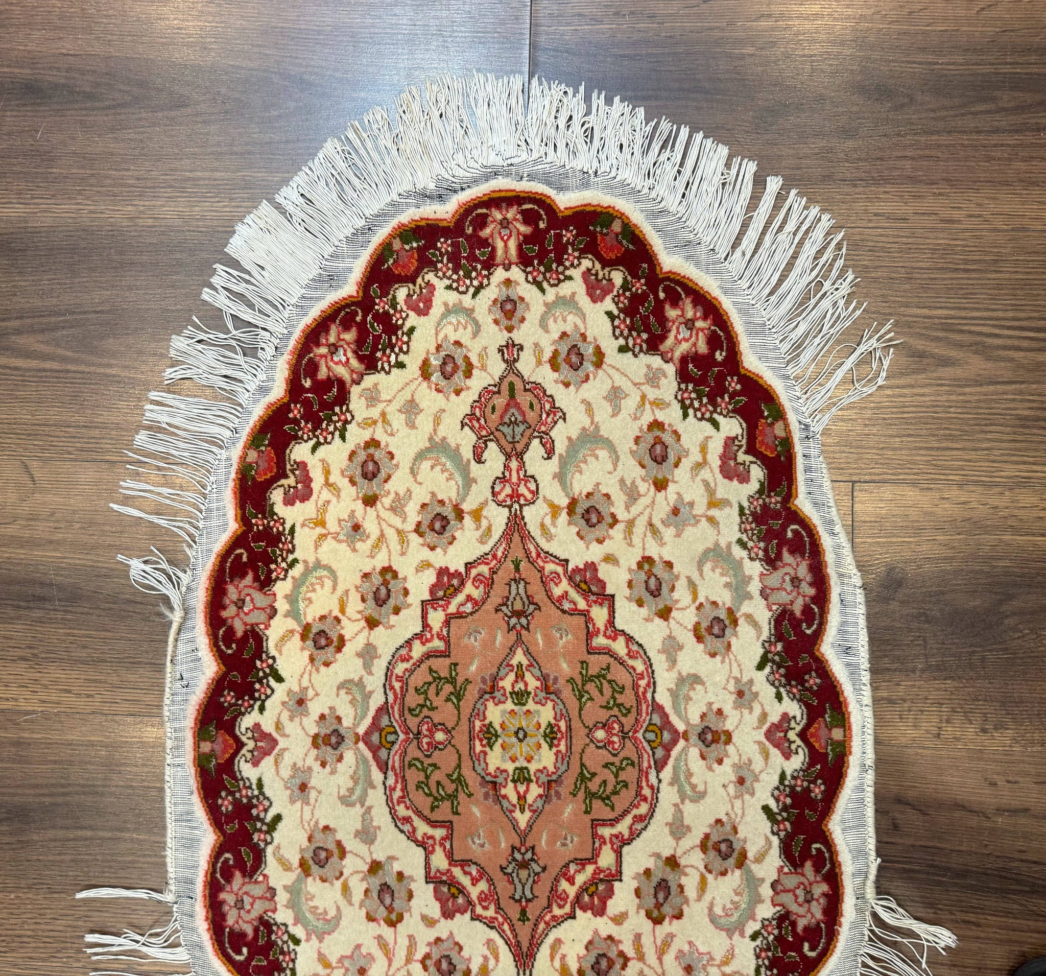 Small Oval Persian Tabriz Rug 2x4, Kork Wool and Silk Highlights, Fine 260 KPSI by Jewel Rugs
