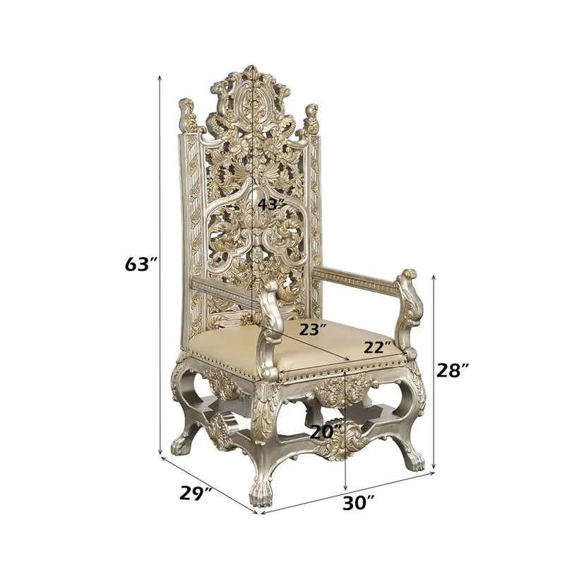 Danae - Arm Chair (Set of 2) - Synthetic Leather , Champagne & Gold by Unique Piece Furniture