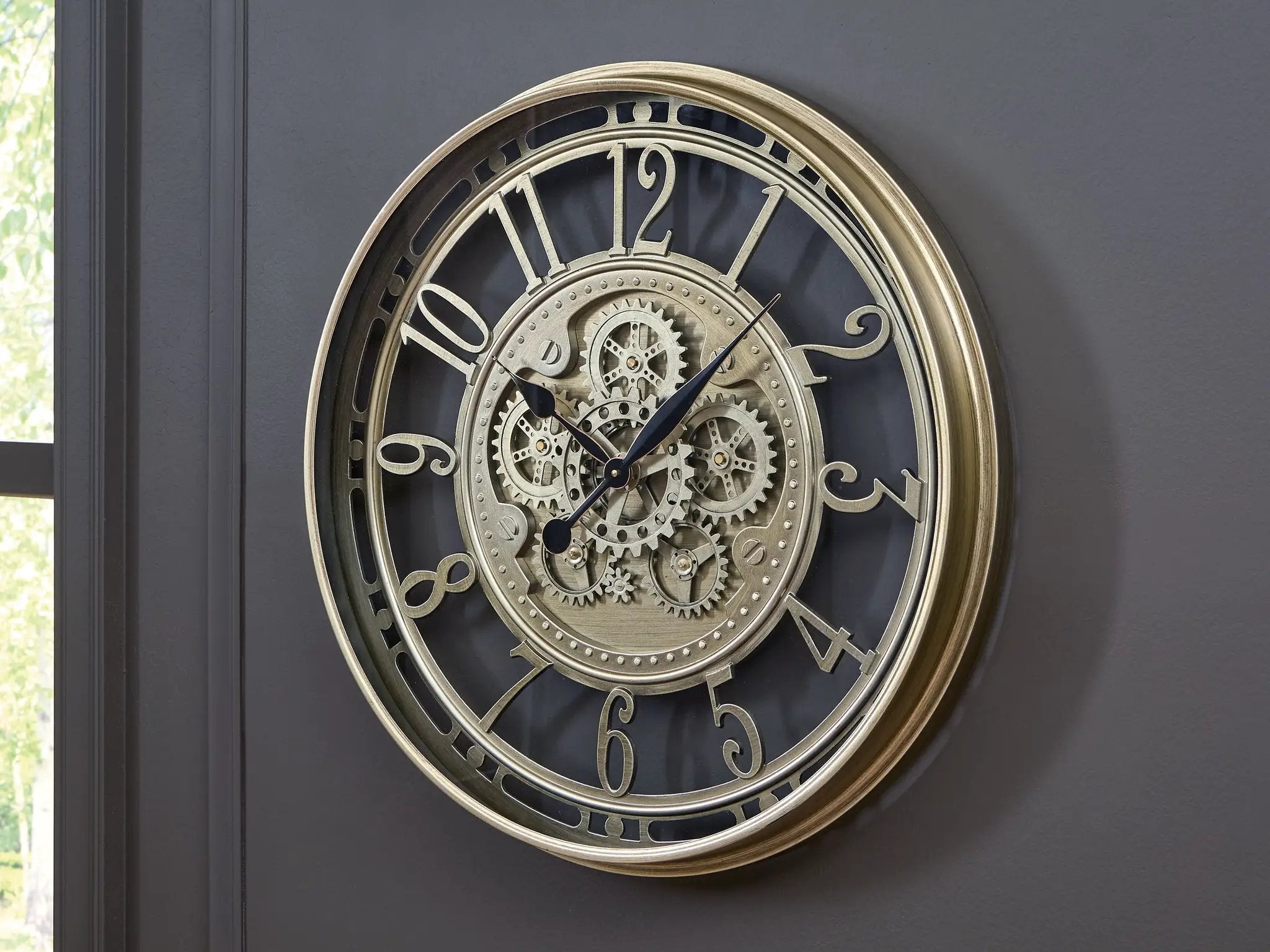 Gilover - Wall Clock - Champagne Finish by Unique Piece Furniture