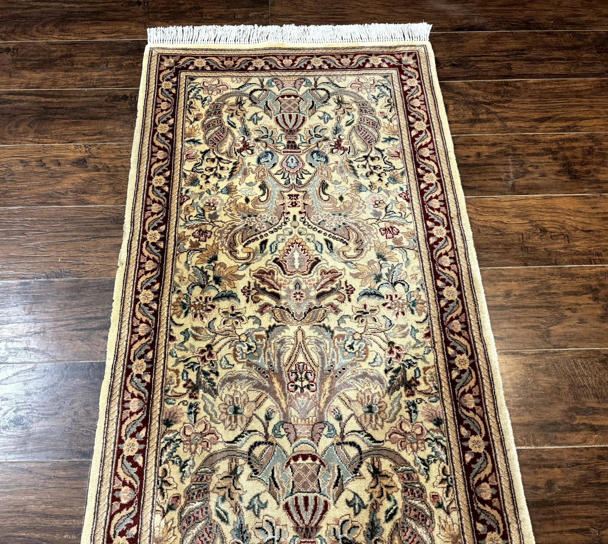 Pakistani Runner Rug 2.8 x 14, Pak Persian Hallway Rug, Cream Color by Jewel Rugs