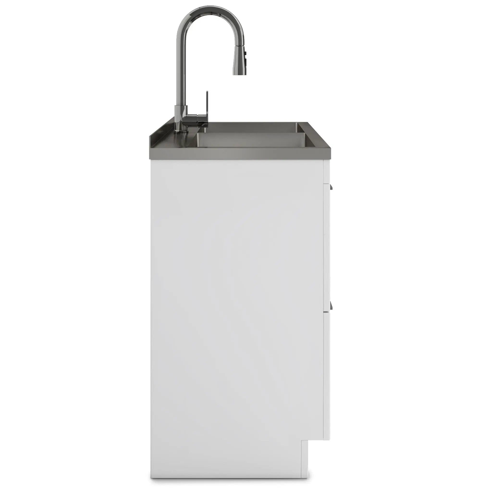 Shaker - Modern Wide Laundry Cabinet With Faucet And Sink - White by Unique Piece Furniture