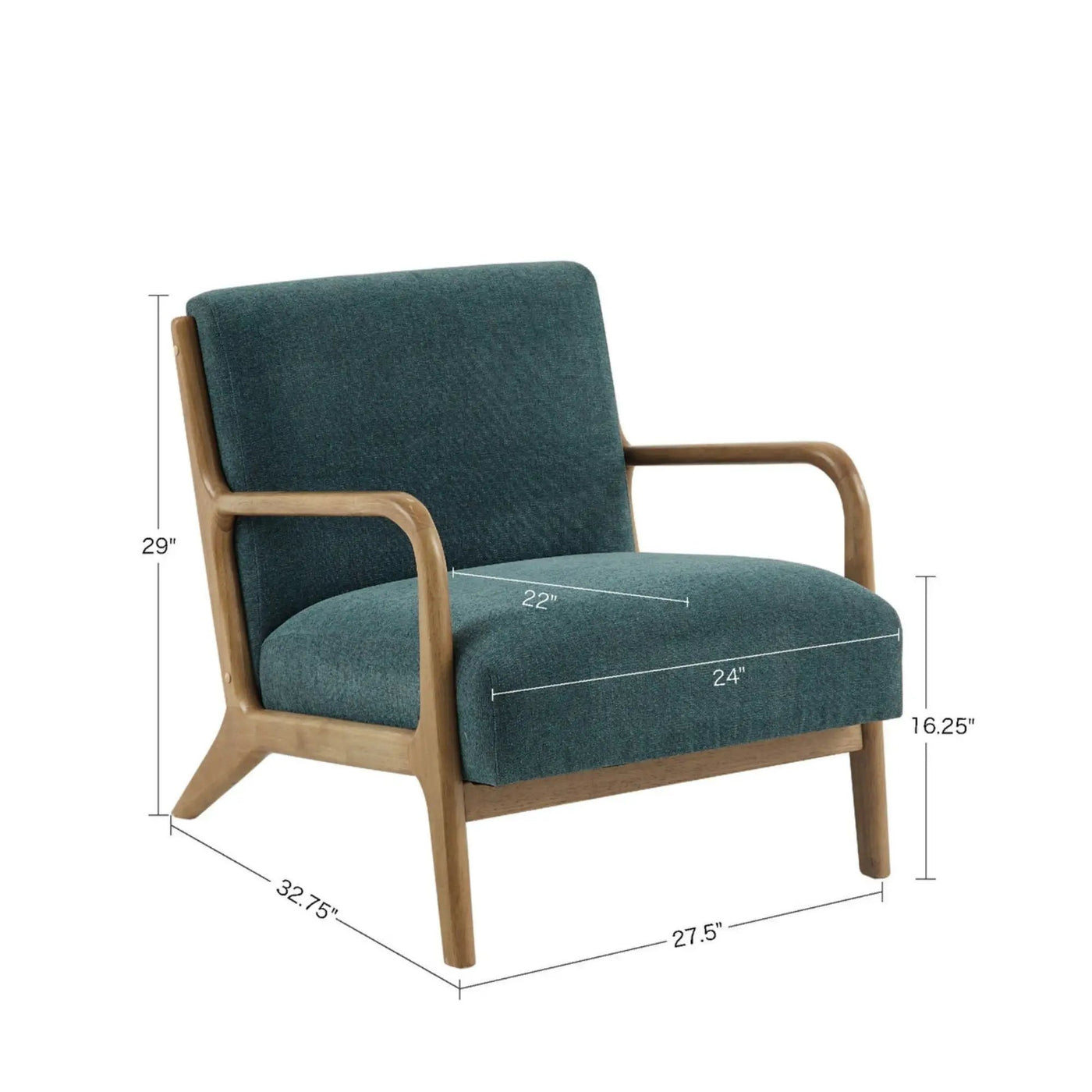 Mid-Century Style Lounge Chair With Upholstered Seat by Unique Piece Furniture