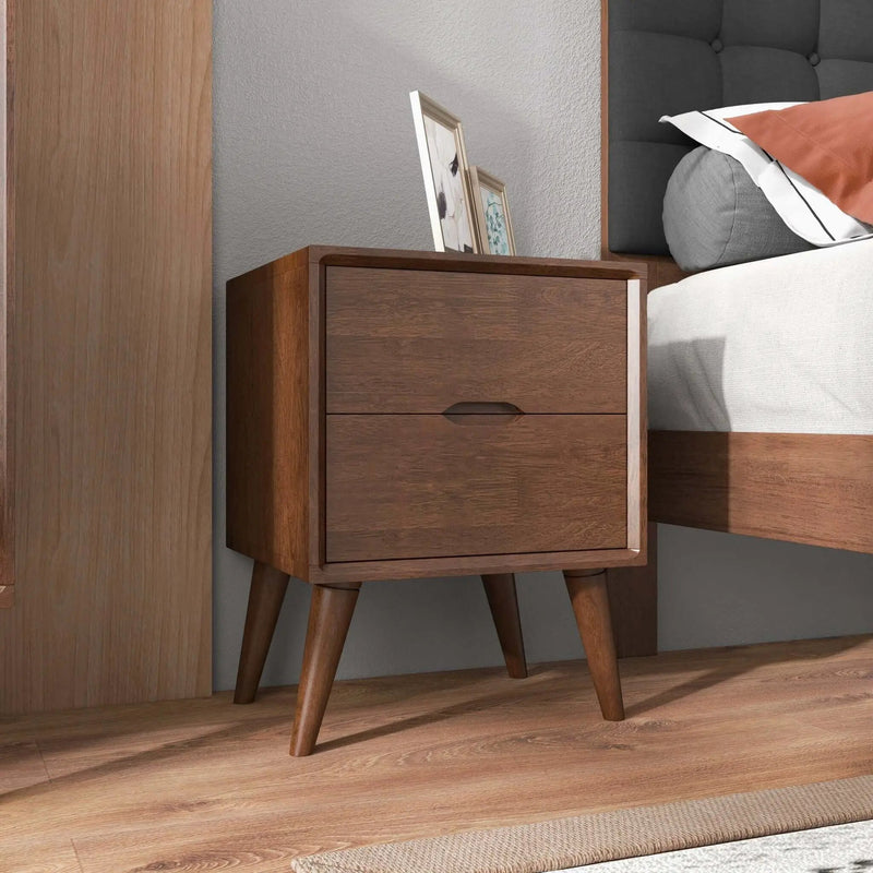 Alexandra - Night Stand With 2 Drawers - Walnut Brown by Unique Piece Furniture