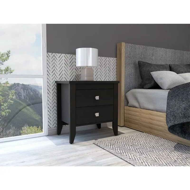 Breeze Four-Legged Modern Bedroom Nightstand with Two Drawers by HouseOfZazla