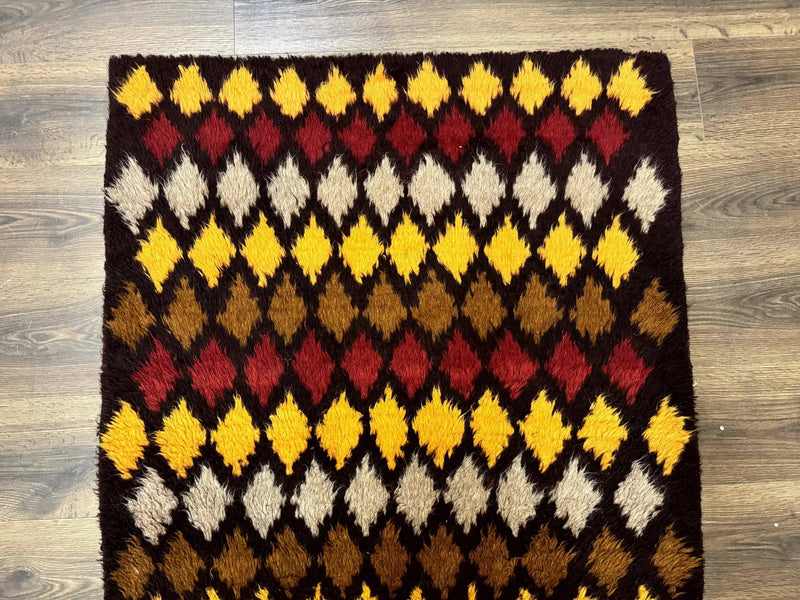 Shaggy Balouch Rug 3x4, Tribal Rug, Afghan Rug, Brown, Multicolor by Jewel Rugs