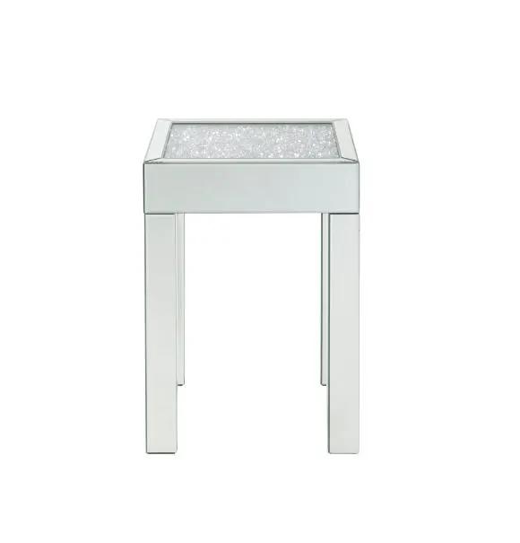 Noralie - 16" Square End Table With Glass Top - Mirrored & Faux Diamonds by Unique Piece Furniture