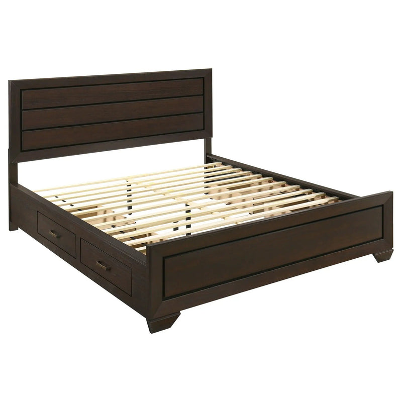 Kauffman - Queen Storage Panel Bed With Side Drawers - Dark Brown by HouseOfZazla