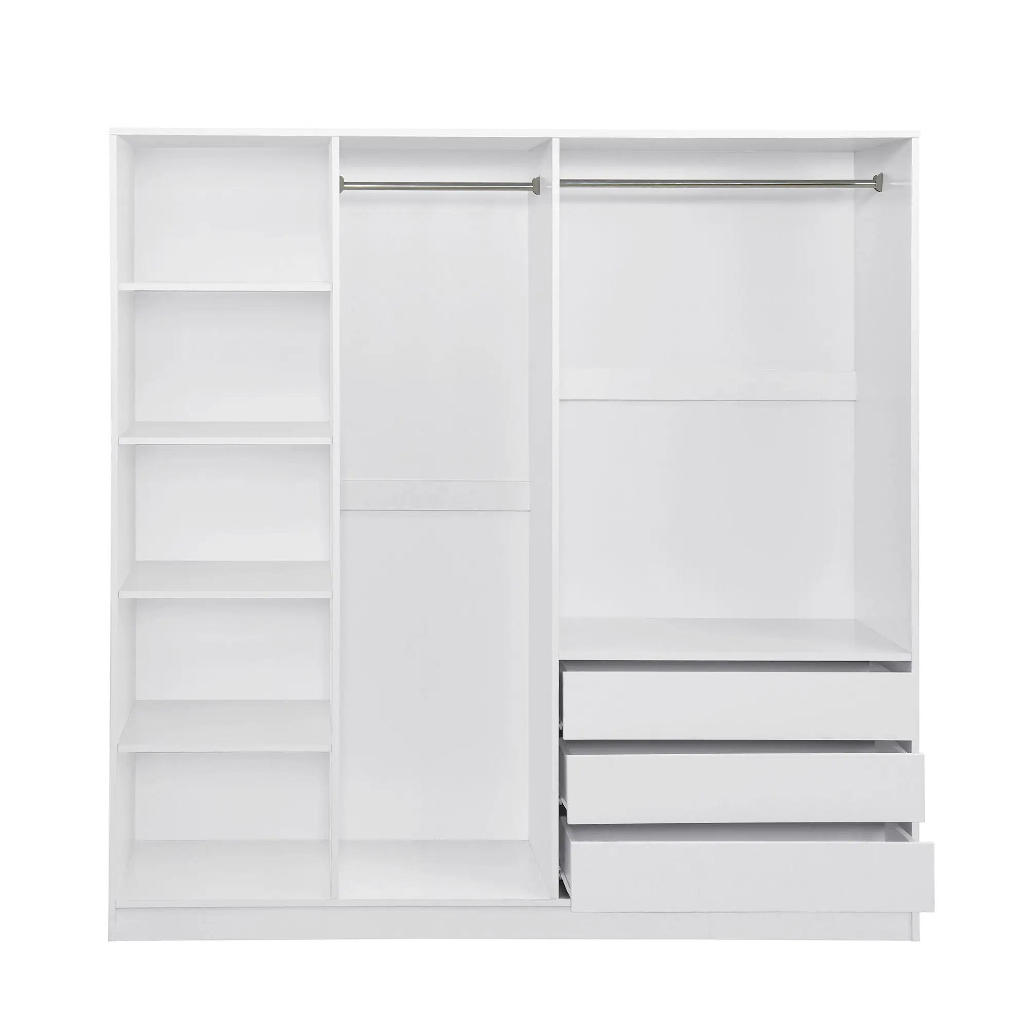Doorless Storage Wardrobe For Dedroom With Shelves And 3 Drawers by HouseOfZazla