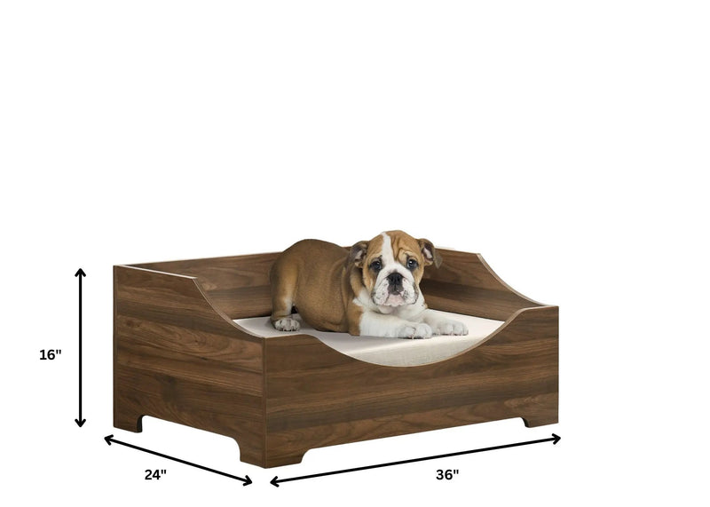 Gibson - Alder Wood Finish Comfy Pet Bed With Cushion - Brown by HouseOfZazla