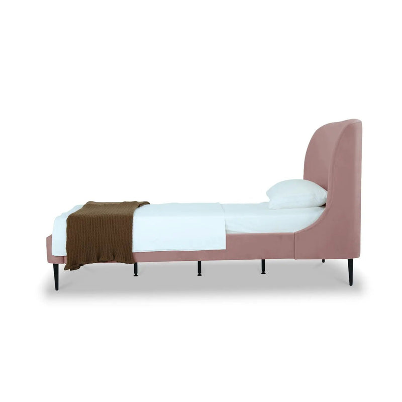 Heather - Upholstered Bed With Curved Headboard