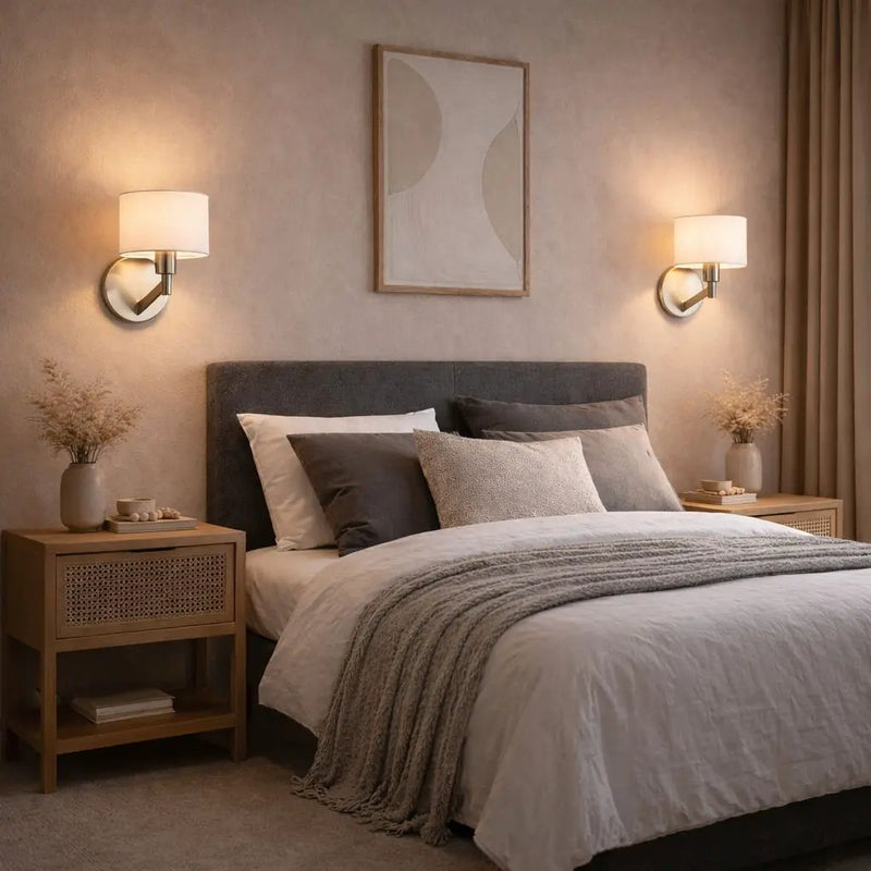 Nebula - Base Wall Lamp With Rotary Switch Shade - Brushed Nickel / Silver / White by Unique Piece Furniture