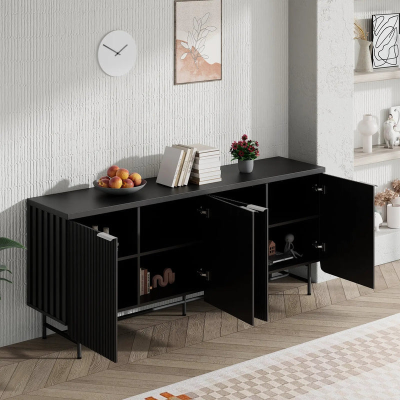 Modern Scandinavian Alcove Door Kitchen Storage Sideboard Buffet Cabinet Console by HouseOfZazla