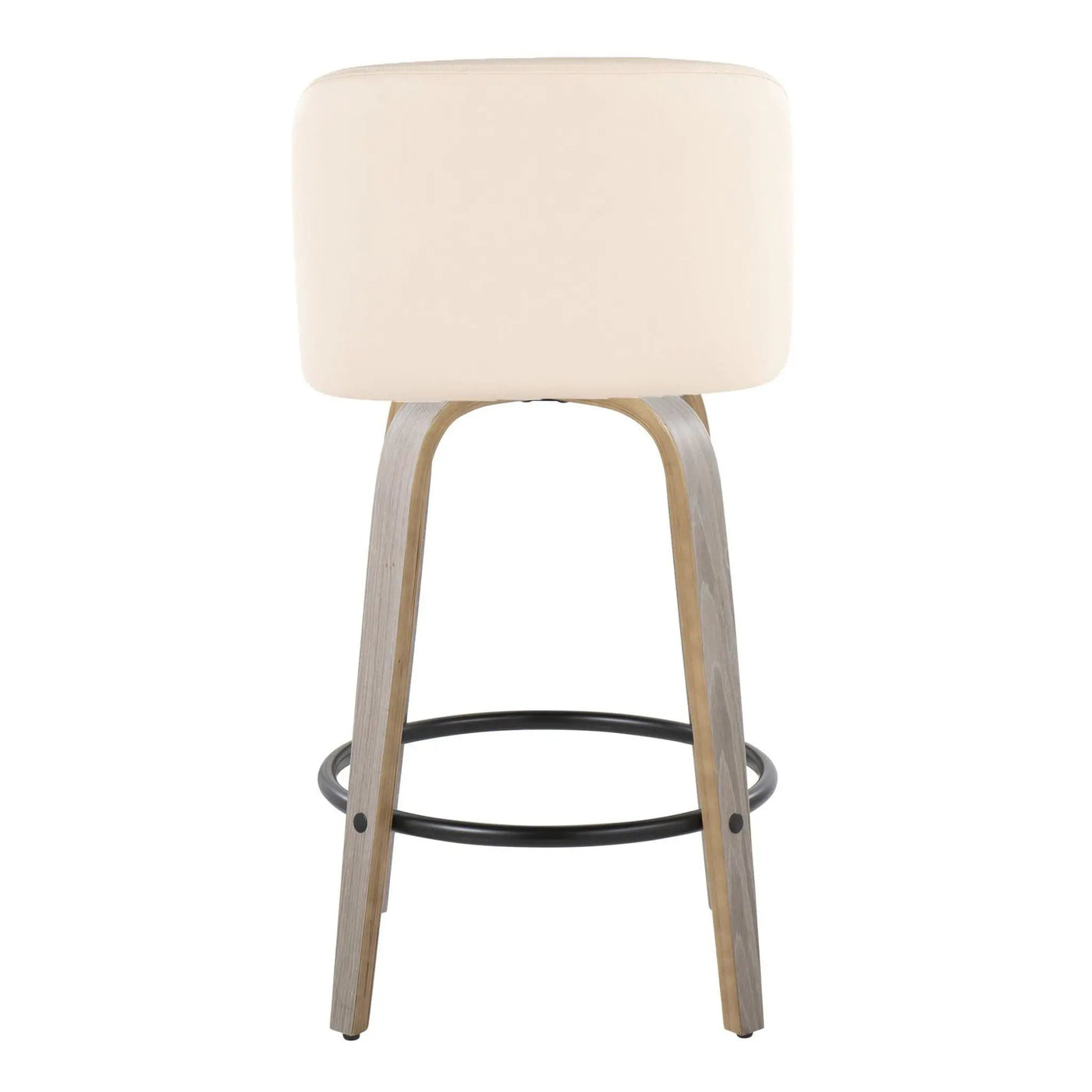 Toriano - Contemporary Fixed Height Counter Stool With Swivel & Round Footrest (Set of 2) by HouseOfZazla
