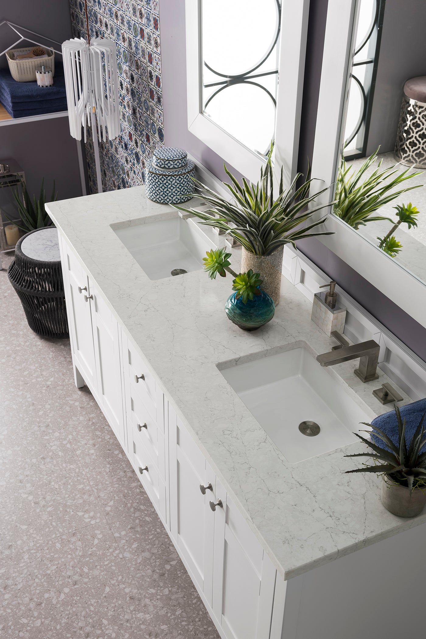 James Martin Palisades 72" Double Bathroom Vanity, Bright White, view 17