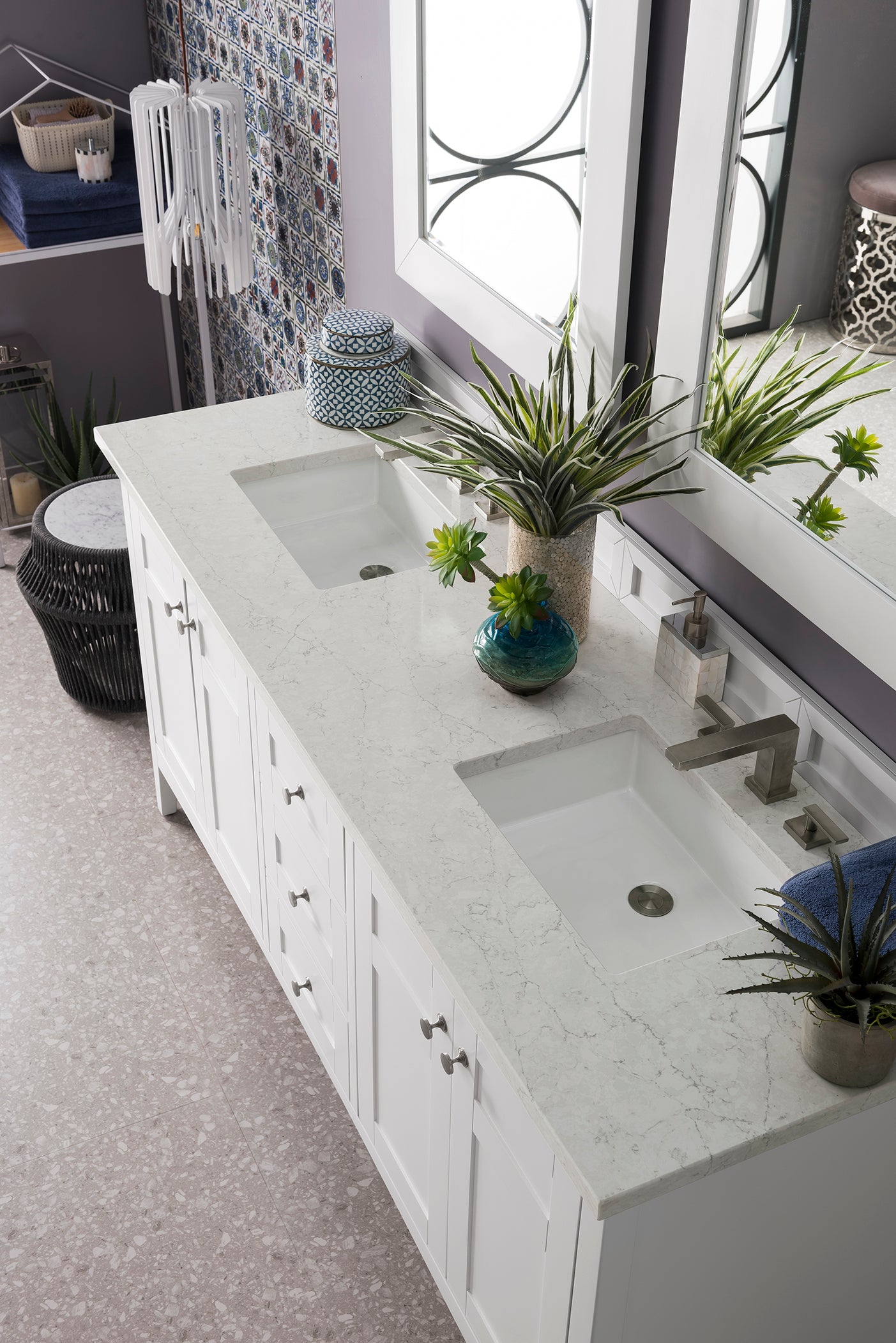 James Martin Palisades 72" Double Bathroom Vanity, Bright White, view 17