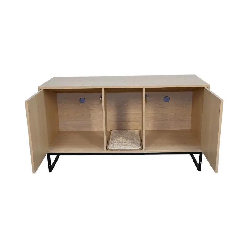 Modern Wooden Cat House with Scratching Mat by HouseOfZazla