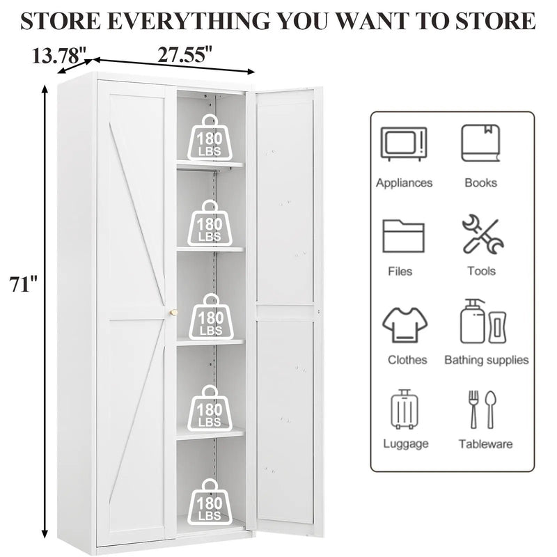 Adjustable 2 Door Storage Cabinet With Adjustable Shelves by Unique Piece Furniture