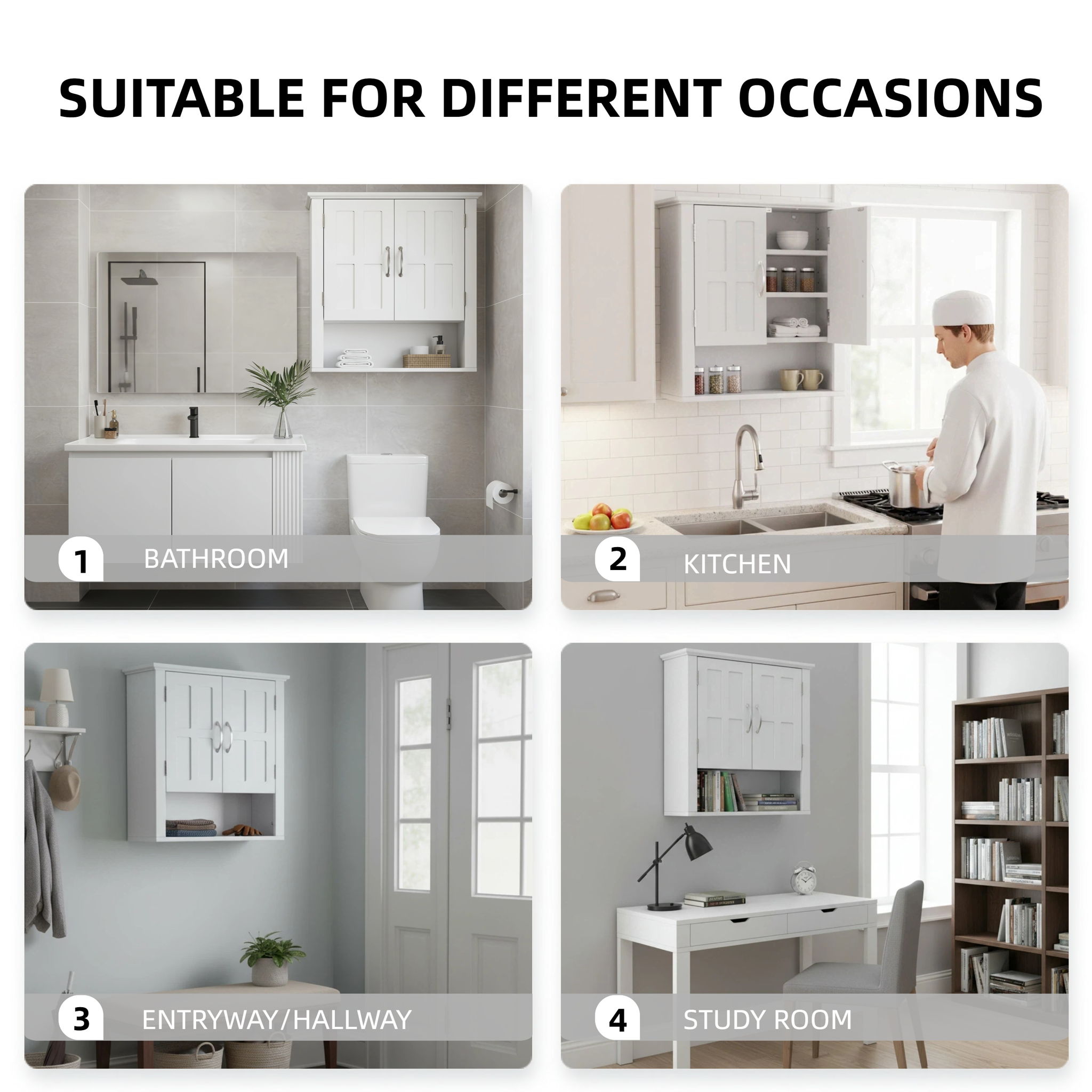 Multi Functional Wall Mounted Cabinet With Adjustable Shelves For Bathroom by HouseOfZazla