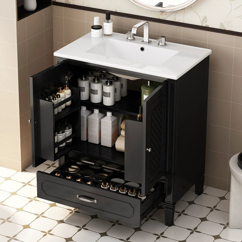 Bathroom Vanity With Sink, Soft Closing Door, Multi Functional Storage by HouseOfZazla