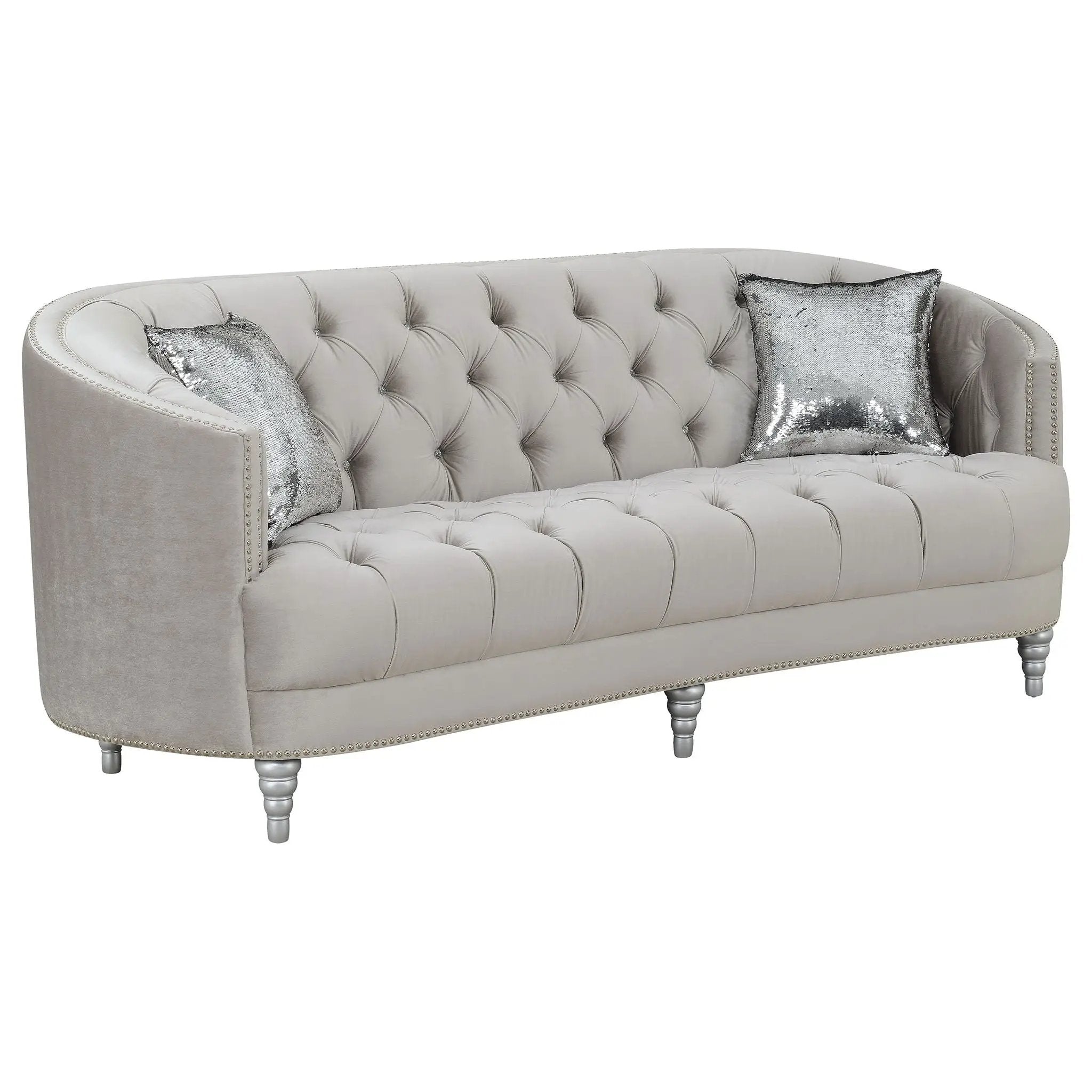 Dolby - Sofa With Tufted Living Room Sofa - Gray by HouseOfZazla