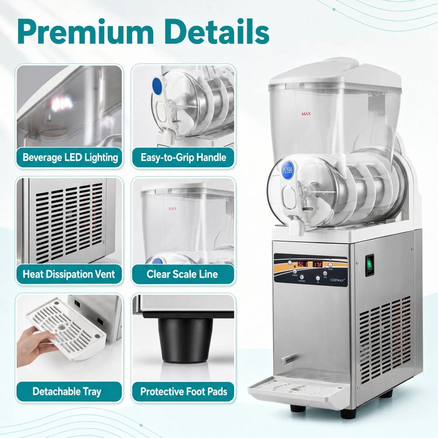 Commercial Slushy Machine 15L Single Tank 550W Freezer by DirectDeals